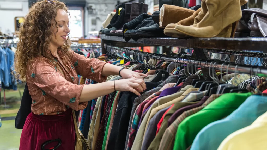Femme en friperie